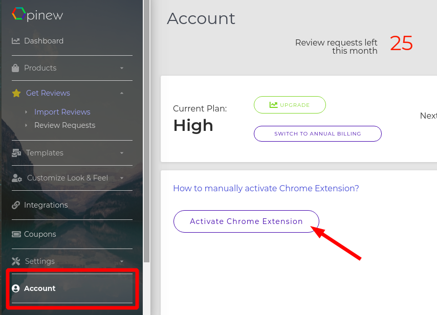 Opinew Dashboard - Import Reviews