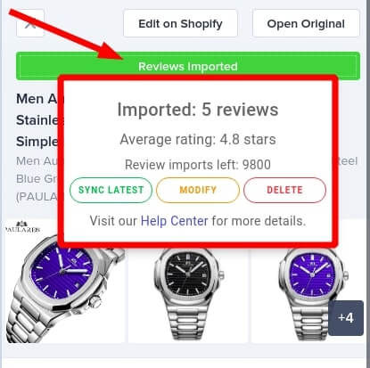 Import Reviews in bulk - Opinew Chrome Extension