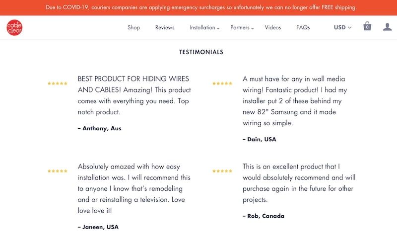 CableClear Testimonials Section