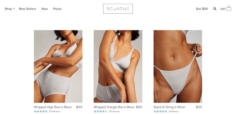 Negative Underwear Shopify Store