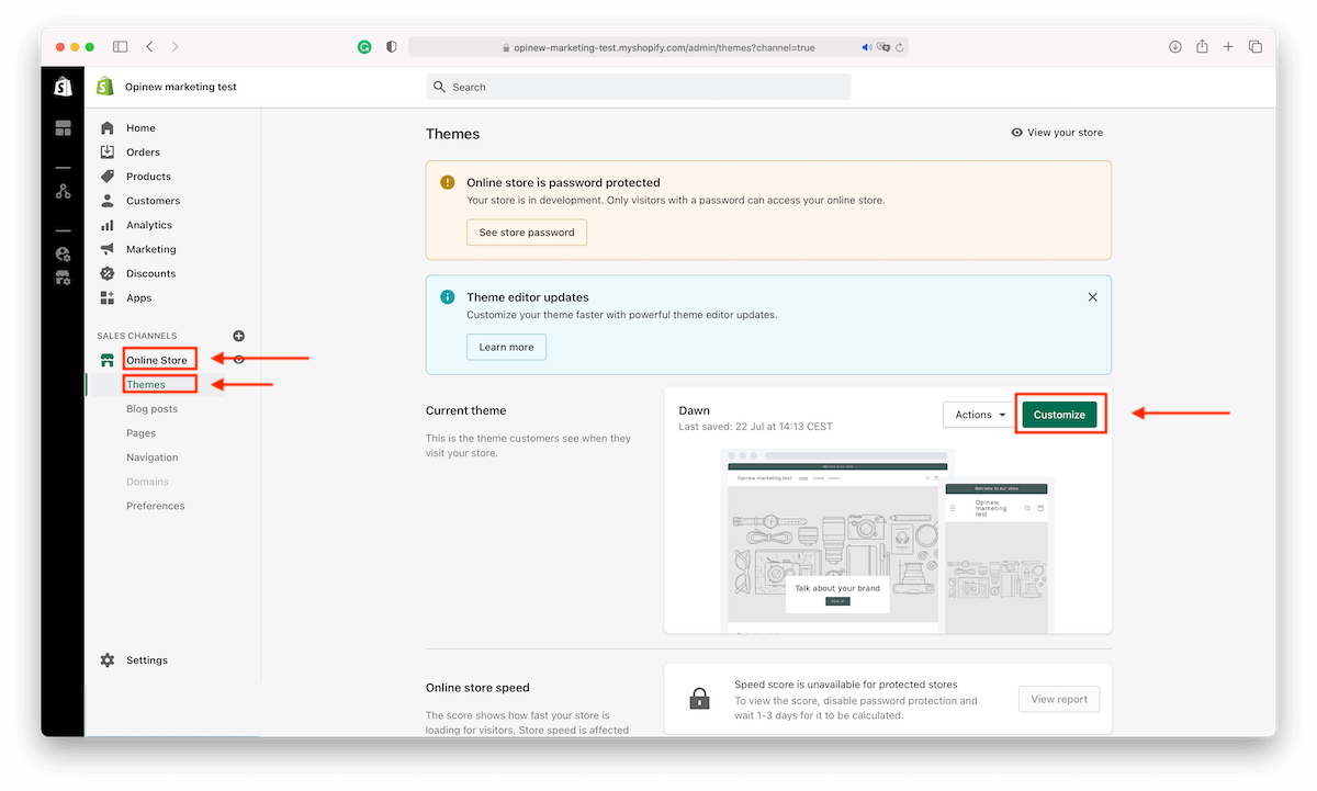 Add Opinew Product Reviews Sections to Shopify Dawn Theme & OS 2.0 Themes -  Opinew Help